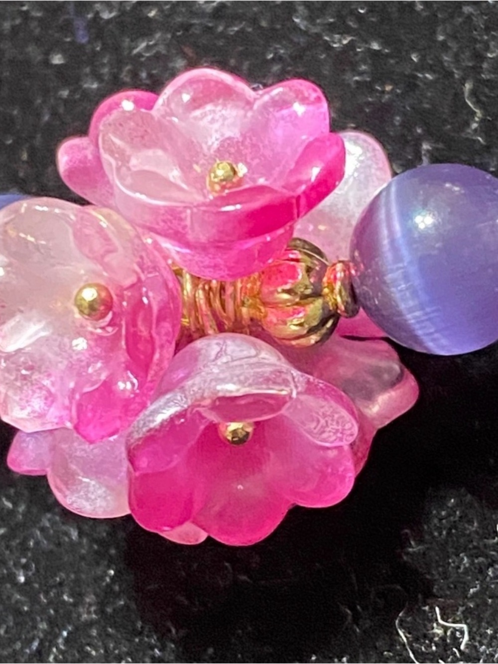 EYE CANDY LOS ANGELES Yasamin pink & purple Floral Beaded Choker Necklace 18” - Picture 8 of 12